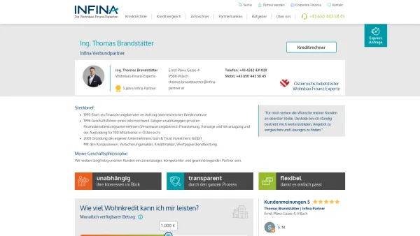 Website Screenshot: Ing. Thomas Brandstätter | Infina Partner - Ing. Thomas Brandstätter - Date: 2023-06-26 10:26:25