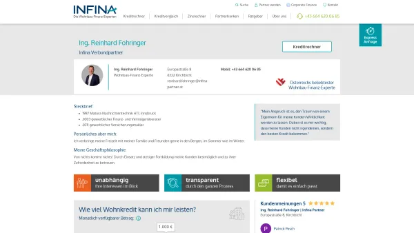 Website Screenshot: Ing. Reinhard Fohringer | Infina Partner - Ing. Reinhard Fohringer - Date: 2023-06-26 10:26:25