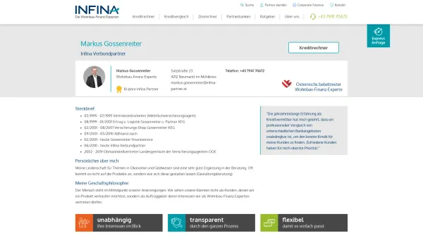Website Screenshot: Markus Gossenreiter | Infina Partner - Markus Gossenreiter - Date: 2023-06-14 16:41:03