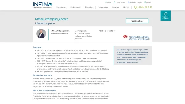 Website Screenshot: MMag. Wolfgang Janesch | Infina Partner - MMag. Wolfgang Janesch - Date: 2023-06-26 10:26:25