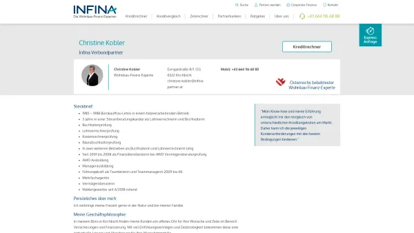 Website Screenshot: Christine Kobler I Infina Partner - Christine Kobler - Date: 2023-06-26 10:26:27