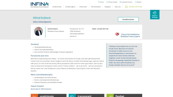 Website Screenshot: Alfred Kolbeck | Infina Partner - Alfred Kolbeck - Date: 2023-06-14 16:41:03