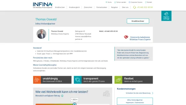 Website Screenshot: Thomas Oswald Finanzberatungsgesellschaft m.b.H. | Infina Partner - Thomas Oswald - Date: 2023-06-14 16:41:03