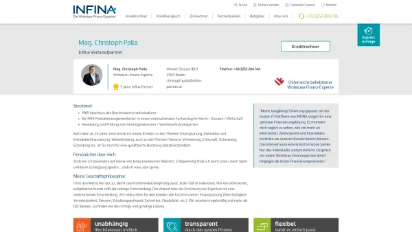 Website Screenshot: Mag. Christoph Palla | Infina Partner - Mag. Christoph Palla - Date: 2023-06-26 10:26:27