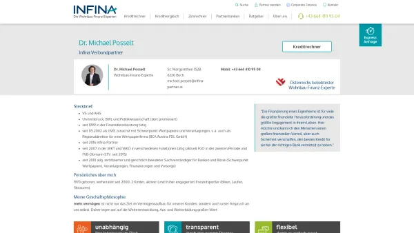 Website Screenshot: Dr. Michael Posselt | Infina Partner St. Margarethen 152B - Dr. Michael Posselt - Date: 2023-06-26 10:26:27