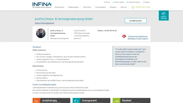 Website Screenshot: proFina Finanz-und Vermögensberatung GmbH I Infina Partner - proFina Finanz- & Vermögensberatung GmbH - Date: 2023-06-15 16:02:34
