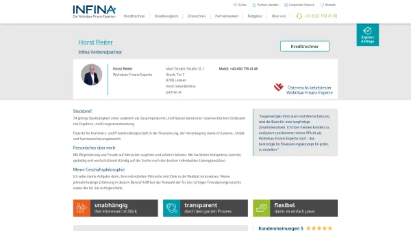 Website Screenshot: Horst Reiter | Infina Partner - Horst Reiter - Date: 2023-06-26 10:26:27