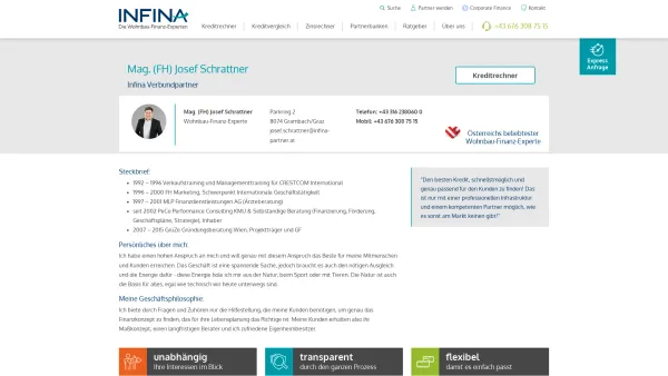 Website Screenshot: Mag. (FH) Josef Schrattner | Infina Partner - Mag. (FH) Josef Schrattner - Date: 2023-06-26 10:26:27