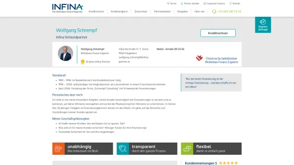 Website Screenshot: Wolfgang Schrempf | Infina Partner - Wolfgang Schrempf - Date: 2023-06-26 10:26:27