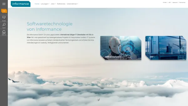 Website Screenshot: Informance GmbH - Spezialist für datengetriebene Projekte im industriellen Umfeld - Date: 2023-06-15 16:02:34