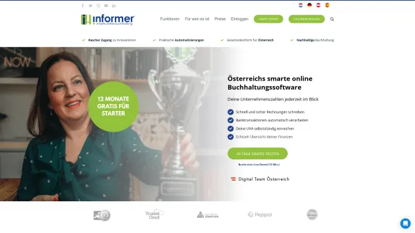 Website Screenshot: InformerOnline Buchhaltung AT GmbH - InformerOnline - Smarte online Buchhaltung für Österreich - Date: 2023-06-26 10:26:27