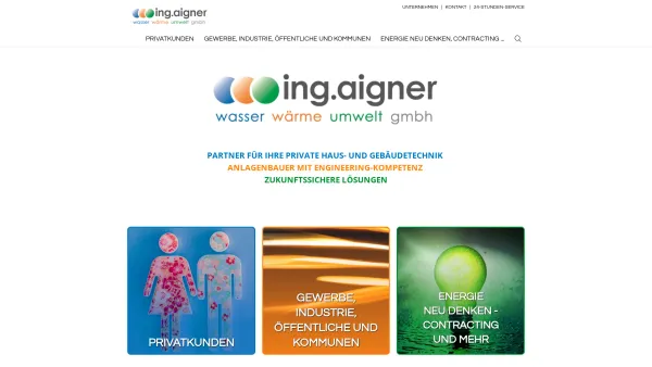 Website Screenshot: ing. aigner wasser.wärme.umwelt - Ing. Aigner | Wasser - Wärme - Umwelt - GmbH - Date: 2023-06-22 15:12:53