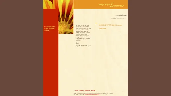 Website Screenshot: Energiekörperarbeit - Mag. Ingrid Schatzmayr :: Energethikerin / Energetikerin - Date: 2023-06-22 15:12:53