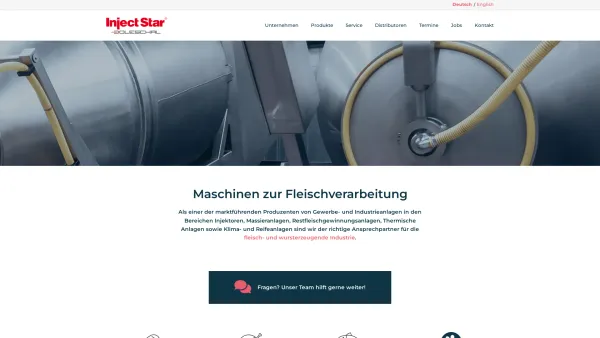 Website Screenshot: InjectStar Machine Factory/Maschinenfabrik - Inject Star® – Maschinen für die fleischverarbeitende Industrie – Hagenbrunn - Date: 2023-06-22 15:12:53