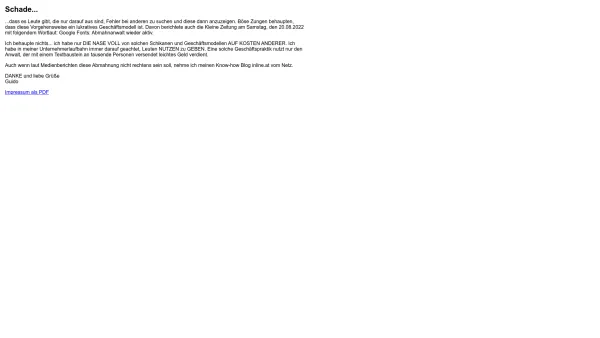 Website Screenshot: INLINE CONSULTING GmbH & Co. KG - Schade... - Date: 2023-06-14 16:36:20