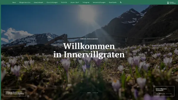 Website Screenshot: Gemeindeamt Gemeinde Innervillgraten - Gemeinde Innervillgraten • Gemeinde Innervillgraten - Osttirol, Tirol, Austria - Date: 2023-06-15 16:02:34