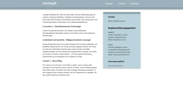 Website Screenshot: innologiX Softwareentwicklungen - InnologixAt - Date: 2023-06-22 15:21:22