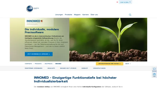 Website Screenshot: INNOMED hochentwickelte medizinische Software-Lösungen für Arztpraxen - Arztsoftware INNOMED NEXT. Individuelle modulare Software für Ärzte - cgm.com - Date: 2023-06-22 15:21:22
