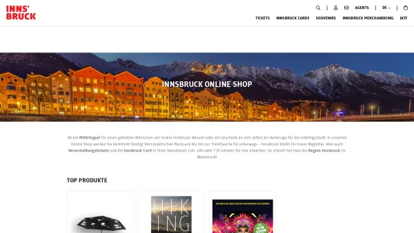 Website Screenshot: Innsbruck Ticket Service - Home - Innsbruck Onlineshop - Date: 2023-06-22 15:17:09
