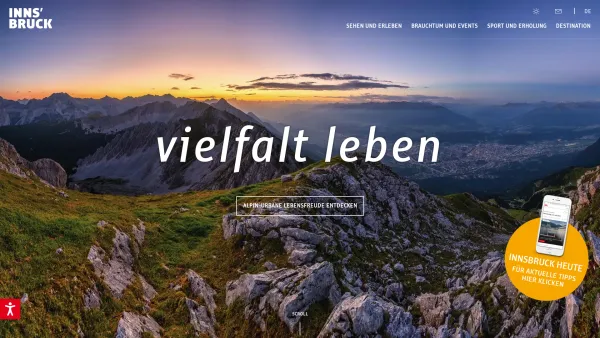 Website Screenshot: Tourismusverband Innsbruck und seine Feriendörfer - Innsbruck und seine Regionen .:. Urlaub in Tirol - Date: 2023-06-22 15:17:09