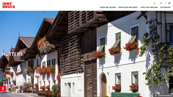 Website Screenshot: Tourismusbüro Innsbruck und seine Feriendörfer Mutters - Urlaub in Mutters - Date: 2023-06-22 15:16:06