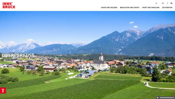 Website Screenshot: Tourismusverband Innsbruck und seine Feriendörfer Büro Oberperfuss - Urlaub in Oberperfuss - Date: 2023-06-22 15:16:06