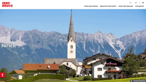 Website Screenshot: Tourismusbüro Innsbruck und seine Feriendörfer Patsch - Urlaub in Patsch - Date: 2023-06-22 15:16:06
