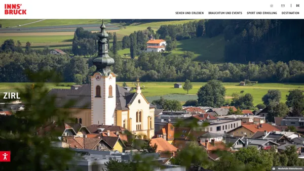 Website Screenshot: Tourismusbüro Innsbruck und seine Feriendörfer Zirl - Urlaub in Zirl - Date: 2023-06-22 15:16:06