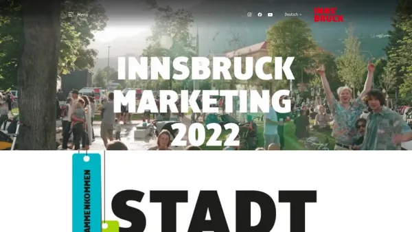 Website Screenshot: Innsbruck Marketing Stadmarketing Innsbrucker Veranstaltungen Projekte Team Stadtturm Bergsilvester Stadtfest Bergsonnwend New Orl - Innsbruck Marketing - Innsbruck Marketing - Date: 2023-06-22 15:16:06