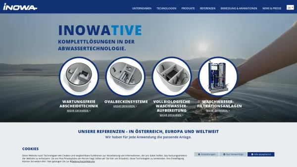 Website Screenshot: INOWA Abwassertechnologie GmbH & CO KG - INOWA - Ihr Spezialist für innovative Abwassertechnik - Date: 2023-06-22 15:12:56
