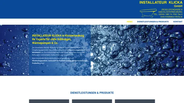 Website Screenshot: Installateur Klicka GmbH - Installateur Klicka | Solaranlagen, Kühlungen, Wärmepumpen | Klosterneuburg - Date: 2023-06-15 16:02:34