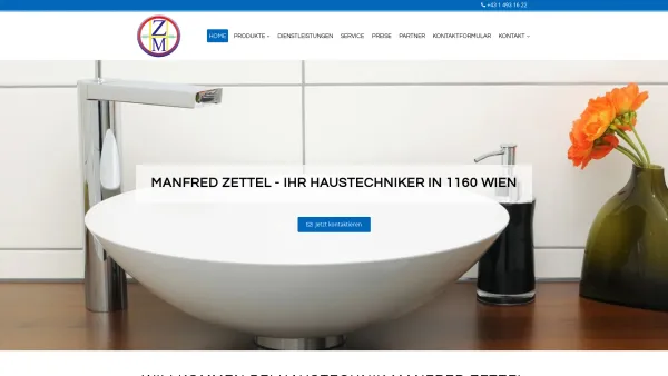 Website Screenshot: HAUSTECHNIK Manfred Zettel e.U. - Installateur in 1160 Wien - Haustechnik Zettel - Date: 2023-06-22 15:12:56
