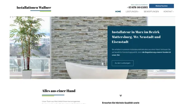 Website Screenshot: Installationen Wallner - Installateur in Marz im Bezirk Mattersburg | Installationen Wallner - Date: 2023-06-26 10:26:27
