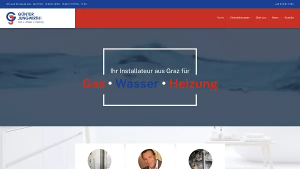 Website Screenshot: Installationen Günter Jungwirth - Günter Jungwirth GmbH | Ihr Installateur in Graz - Date: 2023-06-15 16:02:34