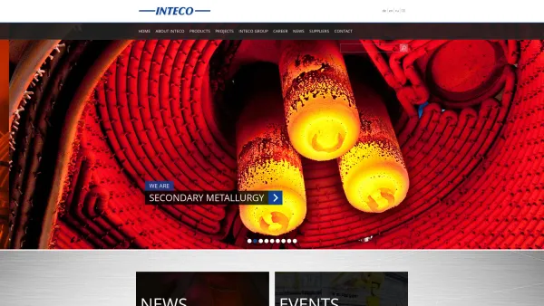 Website Screenshot: Inteco special melting technologies - Home - INTECO melting and casting technologies GmbH - Date: 2023-06-22 15:12:56