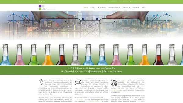 Website Screenshot: Integria Wirtschaftsinformatik GmbH - L.i.S.A Software - Unternehmenssoftware für die Getränkebranche - Date: 2023-06-22 15:12:56