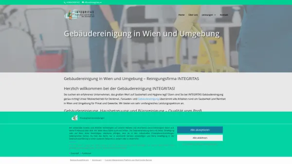 Website Screenshot: Integritas GmbH - Gebäudereinigung | Hausbetreuung und Büroreinigung in Wien - Date: 2023-06-26 10:26:27