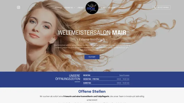 Website Screenshot: Friseursalon Mair - Intercoiffeur MAIR - Friseur und Kosmetik Innsbruck - Date: 2023-06-14 10:40:55