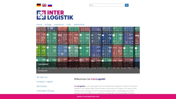 Website Screenshot: InterLogistik Transport und SpeditionsgmbH, Containerlogistik, Containertrucking - Home - Spedition Inter[Logistik] Wien - Date: 2023-06-22 15:14:25