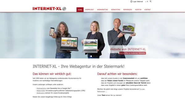 Website Screenshot: INTERNET-XL, Thomas Stiegler - INTERNET-XL - Ihre Webagentur in der Steiermark - Date: 2023-06-26 10:26:27