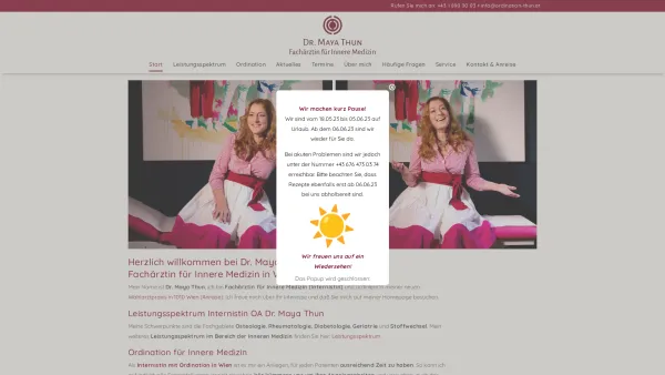 Website Screenshot: Dr. Maya Thun - Internist in Wien - Fachärztin für Innere Medizin - OA Dr. Maya Thun - Date: 2023-06-15 16:02:34