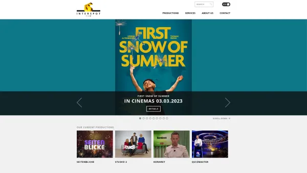 Website Screenshot: Interspot Film GesmbH one of Austrias leading film and video production companies for documentaries TV dramas series shows and com - Home - www.interspot.at (EN) - Date: 2023-06-22 15:14:26