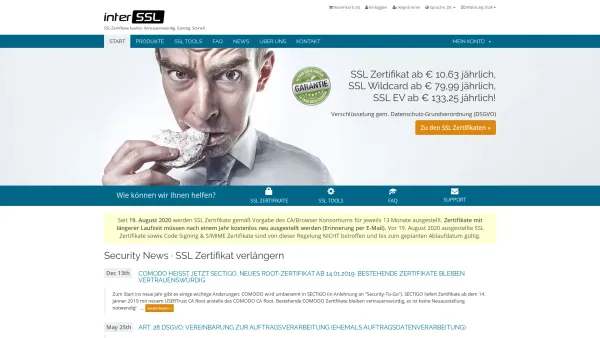 Website Screenshot: InterSSL.com Baumgartner New Media GmbH - SSL Zertifikat kaufen oder verlängern ab €10,63 / Jahr · · DSGVO konform! - Date: 2023-06-15 16:02:34