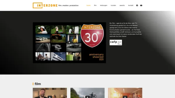 Website Screenshot: INTERZONE film.medien.produktion - I N T E R Z O N E - Date: 2023-06-22 15:12:59