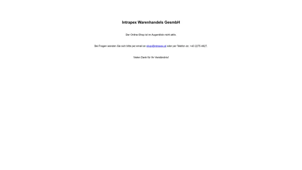 Website Screenshot: INTRAPEX GesmbH - Intrapex Warenhandels GesmbH - Date: 2023-06-22 15:12:59