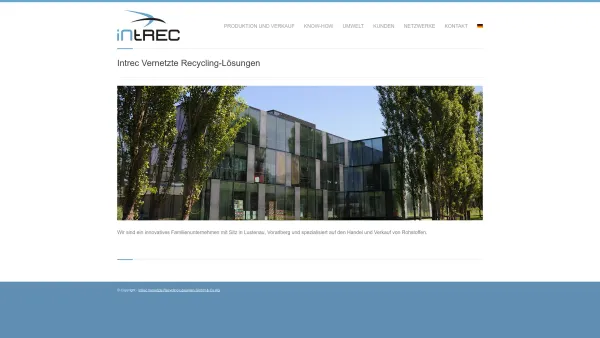 Website Screenshot: Intrec Vernetzte Recycling-Lösungen GmbH Lustenau Vorarlberg Austria - Intrec Vernetzte Recycling-Lösungen GmbH & Co KG | - Date: 2023-06-22 15:12:59