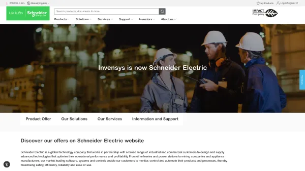 Website Screenshot: Invensys - Invensys is now Schneider Electric - Schneider Electric | Schneider Electric Global - Date: 2023-06-22 15:12:59