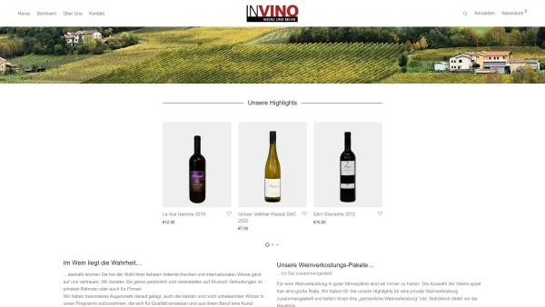 Website Screenshot: INVINO.at Ihr Weinexperte Internet - Home | InVino Weine und mehr - Date: 2023-06-22 15:12:59