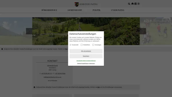 Website Screenshot: Gemeindeamt Inzing RiS-Kommunal - Gemeinde Inzing - Startseite - Date: 2023-06-22 15:12:59