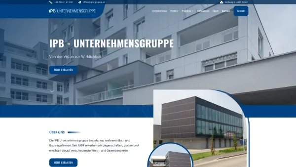 Website Screenshot: IPB Immobilien Projektentwicklung und Bauträger Startseite - Startseite - IPB Unternehmensgruppe - Date: 2023-06-14 11:36:16